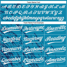 Load image into Gallery viewer, Custom Teal White-Royal 3D Pattern Two-Button Unisex Softball Jersey