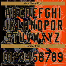 Load image into Gallery viewer, Custom Graffiti Pattern Black-Old Gold 3D Two-Button Unisex Softball Jersey