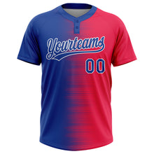 Load image into Gallery viewer, Custom Red Royal-White 3D Pattern Two-Button Unisex Softball Jersey
