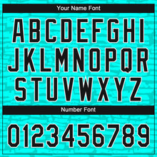 Load image into Gallery viewer, Custom Teal Black-White 3D Pattern Two-Button Unisex Softball Jersey