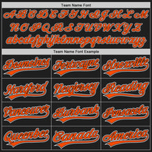 Load image into Gallery viewer, Custom Black Orange-White Two-Button Unisex Softball Jersey