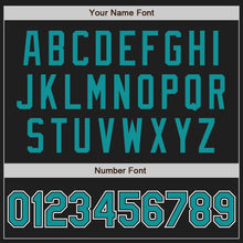 Load image into Gallery viewer, Custom Black Teal-White Two-Button Unisex Softball Jersey