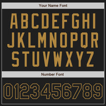 Load image into Gallery viewer, Custom Black Black-Old Gold Two-Button Unisex Softball Jersey