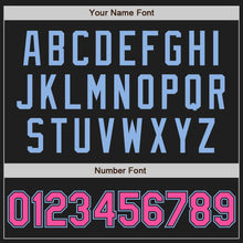 Load image into Gallery viewer, Custom Black Pink-Light Blue Two-Button Unisex Softball Jersey