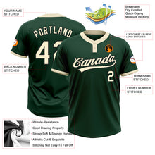 Load image into Gallery viewer, Custom Green Cream-Black Two-Button Unisex Softball Jersey