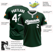 Load image into Gallery viewer, Custom Green White-Gray Two-Button Unisex Softball Jersey