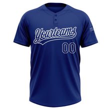 Load image into Gallery viewer, Custom Royal Royal-White Two-Button Unisex Softball Jersey