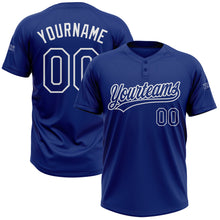 Load image into Gallery viewer, Custom Royal Royal-White Two-Button Unisex Softball Jersey