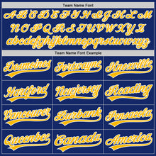 Load image into Gallery viewer, Custom Royal Gold-White Two-Button Unisex Softball Jersey