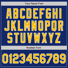 Load image into Gallery viewer, Custom Royal Gold-White Two-Button Unisex Softball Jersey