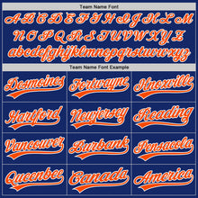 Load image into Gallery viewer, Custom Royal Orange-White Two-Button Unisex Softball Jersey