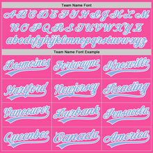 Load image into Gallery viewer, Custom Pink Light Blue-White Two-Button Unisex Softball Jersey