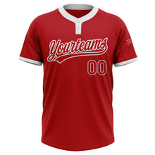 Load image into Gallery viewer, Custom Red Red-White Two-Button Unisex Softball Jersey