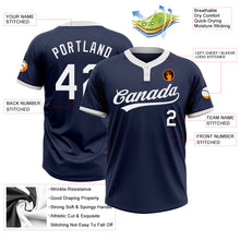 Load image into Gallery viewer, Custom Navy White Two-Button Unisex Softball Jersey