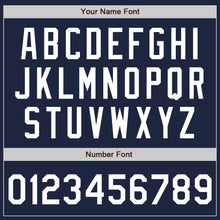 Load image into Gallery viewer, Custom Navy White Two-Button Unisex Softball Jersey