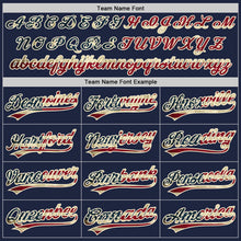 Load image into Gallery viewer, Custom Navy Vintage USA Flag-Cream Two-Button Unisex Softball Jersey