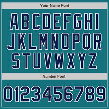 Load image into Gallery viewer, Custom Teal Navy-White Two-Button Unisex Softball Jersey