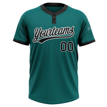 Load image into Gallery viewer, Custom Teal Black-White Two-Button Unisex Softball Jersey