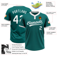 Load image into Gallery viewer, Custom Teal White Two-Button Unisex Softball Jersey