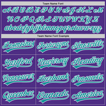 Load image into Gallery viewer, Custom Purple Teal-White Two-Button Unisex Softball Jersey