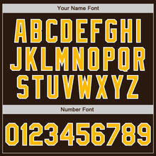 Load image into Gallery viewer, Custom Brown Gold-White Two-Button Unisex Softball Jersey