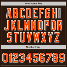 Load image into Gallery viewer, Custom Brown Orange-White Two-Button Unisex Softball Jersey