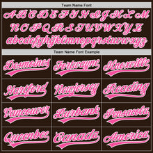 Load image into Gallery viewer, Custom Brown Pink-White Two-Button Unisex Softball Jersey