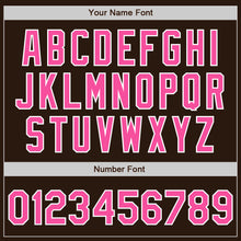 Load image into Gallery viewer, Custom Brown Pink-White Two-Button Unisex Softball Jersey
