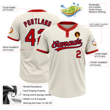 Load image into Gallery viewer, Custom Cream Red-Navy Two-Button Unisex Softball Jersey