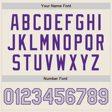 Load image into Gallery viewer, Custom Cream Gray-Purple Two-Button Unisex Softball Jersey