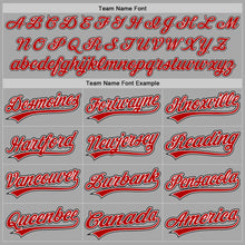 Load image into Gallery viewer, Custom Gray Red-Black Two-Button Unisex Softball Jersey