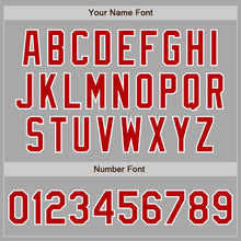 Load image into Gallery viewer, Custom Gray Red-White Two-Button Unisex Softball Jersey