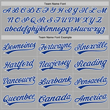 Load image into Gallery viewer, Custom Gray Royal-White Two-Button Unisex Softball Jersey