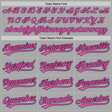 Load image into Gallery viewer, Custom Gray Light Blue Black-Pink Two-Button Unisex Softball Jersey