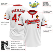 Load image into Gallery viewer, Custom White Red-Black Two-Button Unisex Softball Jersey