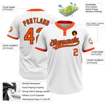 Load image into Gallery viewer, Custom White Orange-Black Two-Button Unisex Softball Jersey