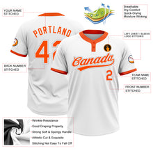 Load image into Gallery viewer, Custom White Orange-Gray Two-Button Unisex Softball Jersey