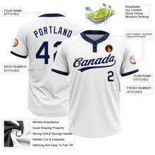 Load image into Gallery viewer, Custom White Navy Two-Button Unisex Softball Jersey