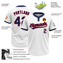 Load image into Gallery viewer, Custom White Navy-Red Two-Button Unisex Softball Jersey