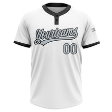 Load image into Gallery viewer, Custom White Silver-Black Two-Button Unisex Softball Jersey
