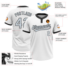 Load image into Gallery viewer, Custom White Silver-Black Two-Button Unisex Softball Jersey