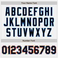 Load image into Gallery viewer, Custom White Black Powder Blue-Orange Two-Button Unisex Softball Jersey