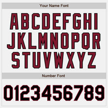 Load image into Gallery viewer, Custom White Black-Crimson Two-Button Unisex Softball Jersey