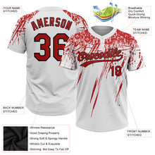 Load image into Gallery viewer, Custom White Red-Black 3D Pattern Two-Button Unisex Softball Jersey