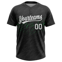 Load image into Gallery viewer, Custom Black White-Neon Green 3D Pattern Two-Button Unisex Softball Jersey