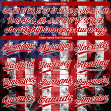 Load image into Gallery viewer, Custom White Royal-Red 3D American Flag Fashion Two-Button Unisex Softball Jersey