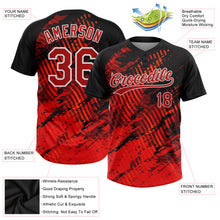 Load image into Gallery viewer, Custom Black Red-White 3D Pattern Two-Button Unisex Softball Jersey