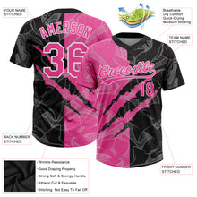 Load image into Gallery viewer, Custom Graffiti Pattern Pink-Black 3D Two-Button Unisex Softball Jersey