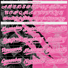 Load image into Gallery viewer, Custom Graffiti Pattern Pink-Black 3D Two-Button Unisex Softball Jersey