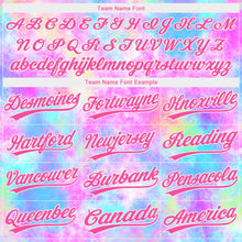 Load image into Gallery viewer, Custom Tie Dye Pink-White 3D Watercolor Gradient Two-Button Unisex Softball Jersey